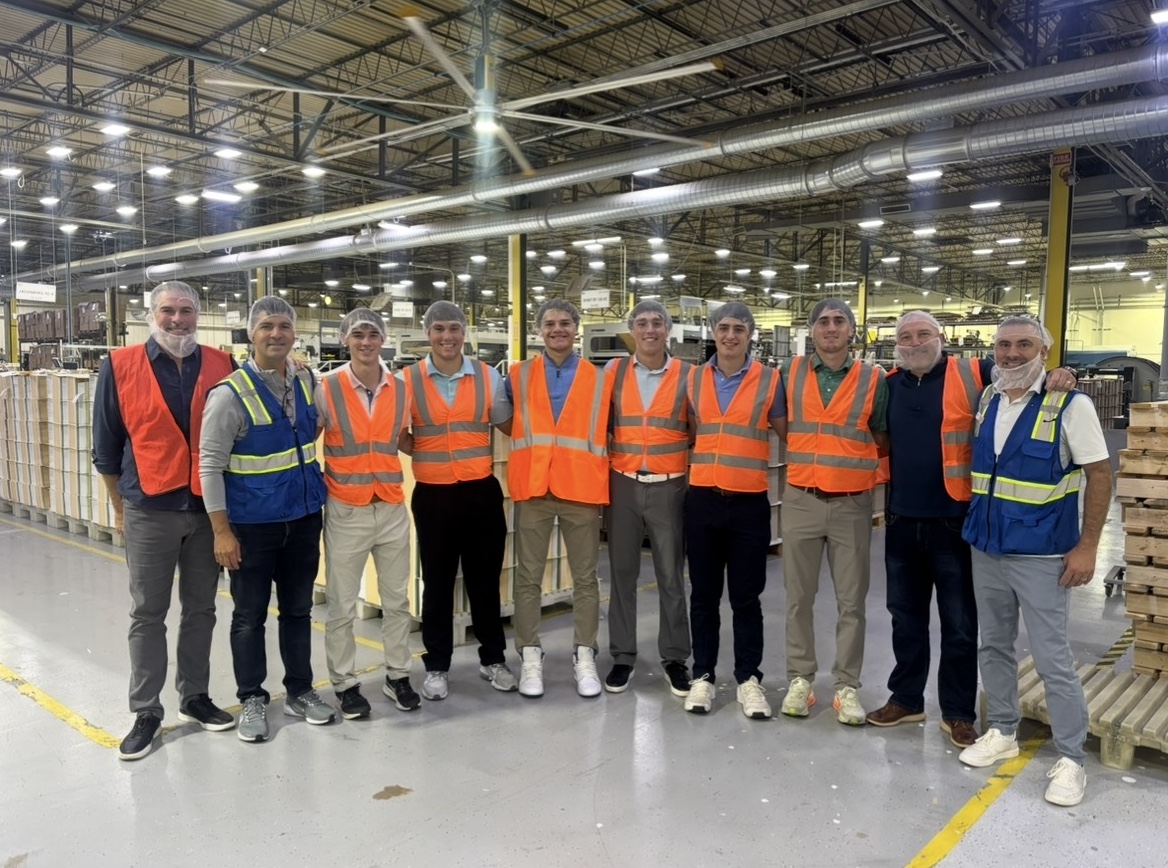 Wheaton Warrenville South High School student entrepreneurs touring CartonCraft packaging facility in Saint Charles, Illinois