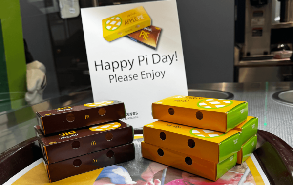 McDonald's McCafe apple pies and pie boxes for Pi Day charity delivery by CartonCraft