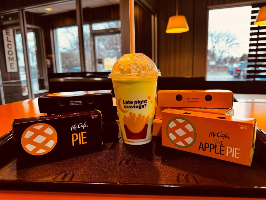 McDonald's McCafe apple pies and pie boxes for Pi Day charity delivery by CartonCraft